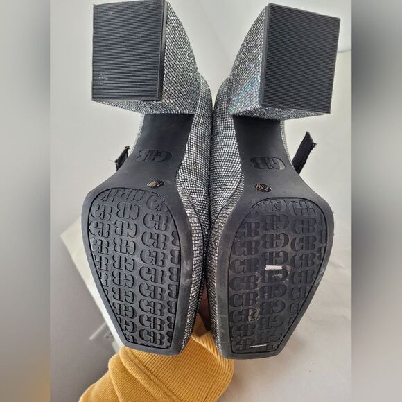 Sparkle Chunky Heel Platform Mary Jane Buckle Shoes Disco Glitter Bratz GB 7.5 - Picture 9 of 10